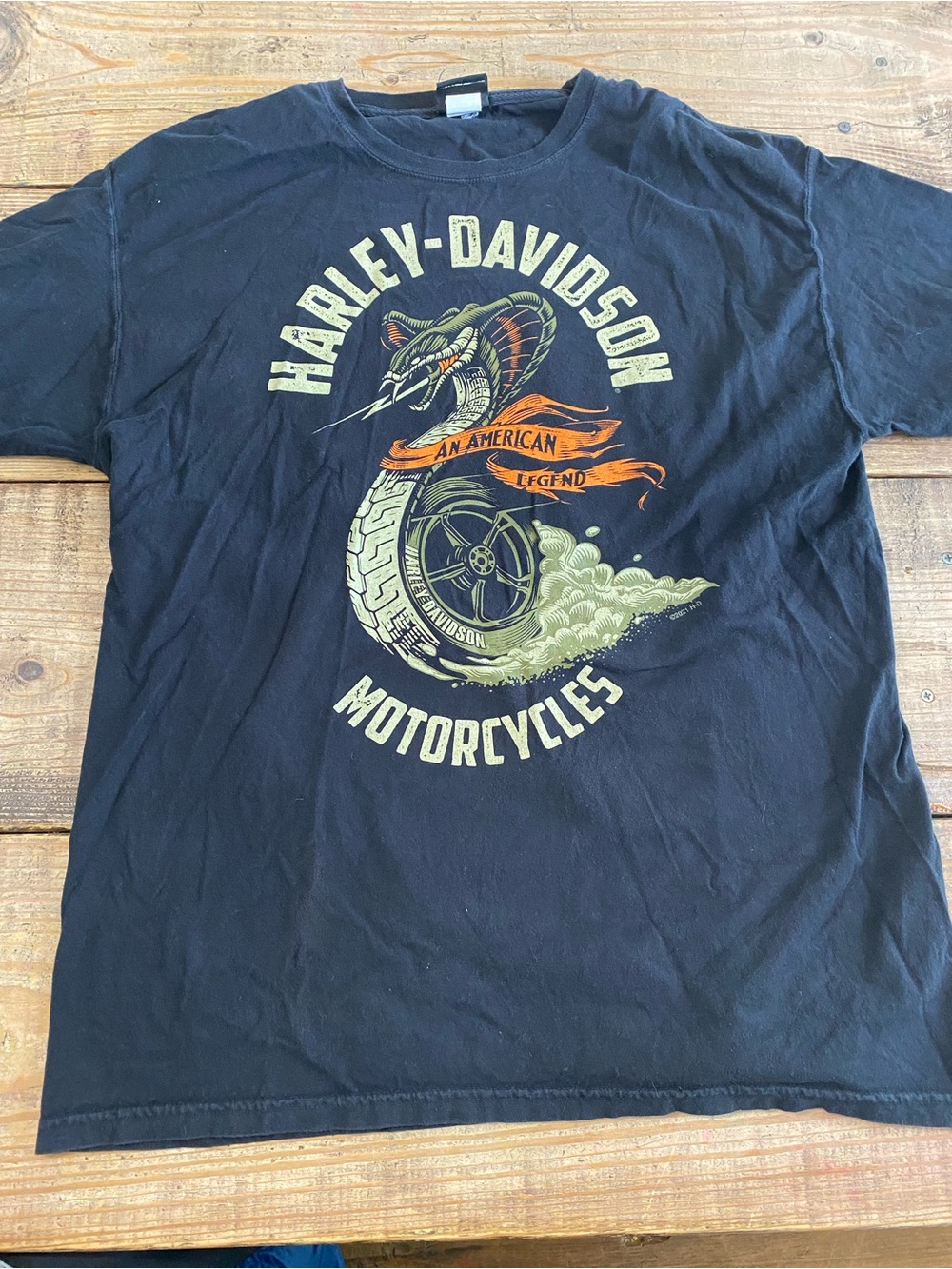 Harley-Davidson Men's Navy Graphic T-Shirt - Cobra Tire Design Las Vegas Nevada - Picture 2 of 5